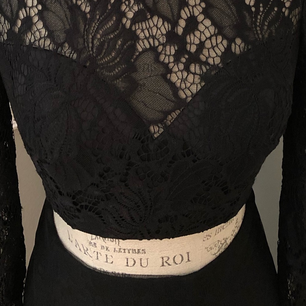 🔴FINAL CLEARANCE NEW JASZ COUTURE SZ 8 TWO PIECE BLACK LACE FLORAL FORMAL GOWN - Picture 6 of 10